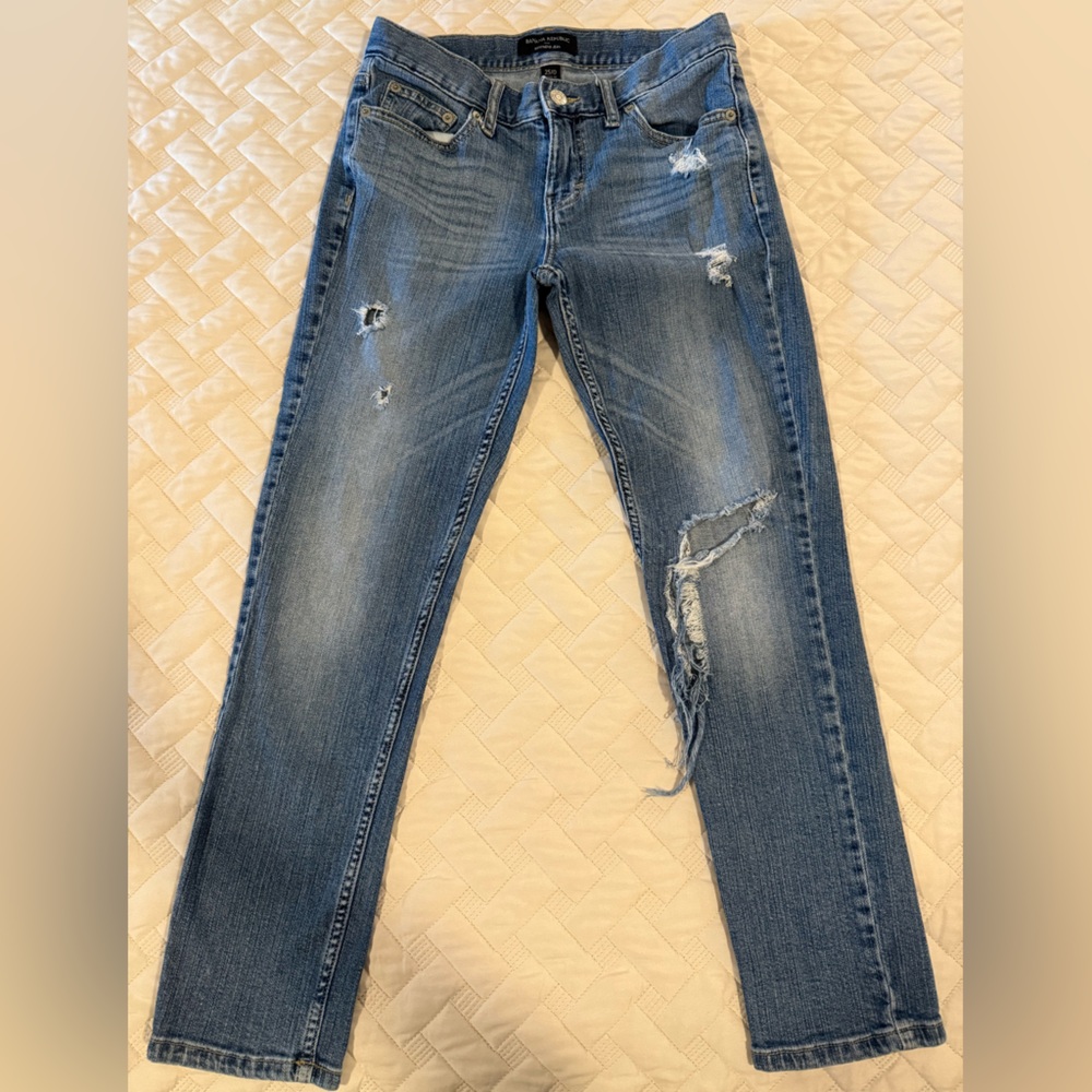Banana Republic Blue Boyfriend Jeans with Modern Distressing
